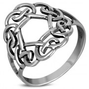 Large Round Celtic Ring, 925 Sterling Silver, rp695